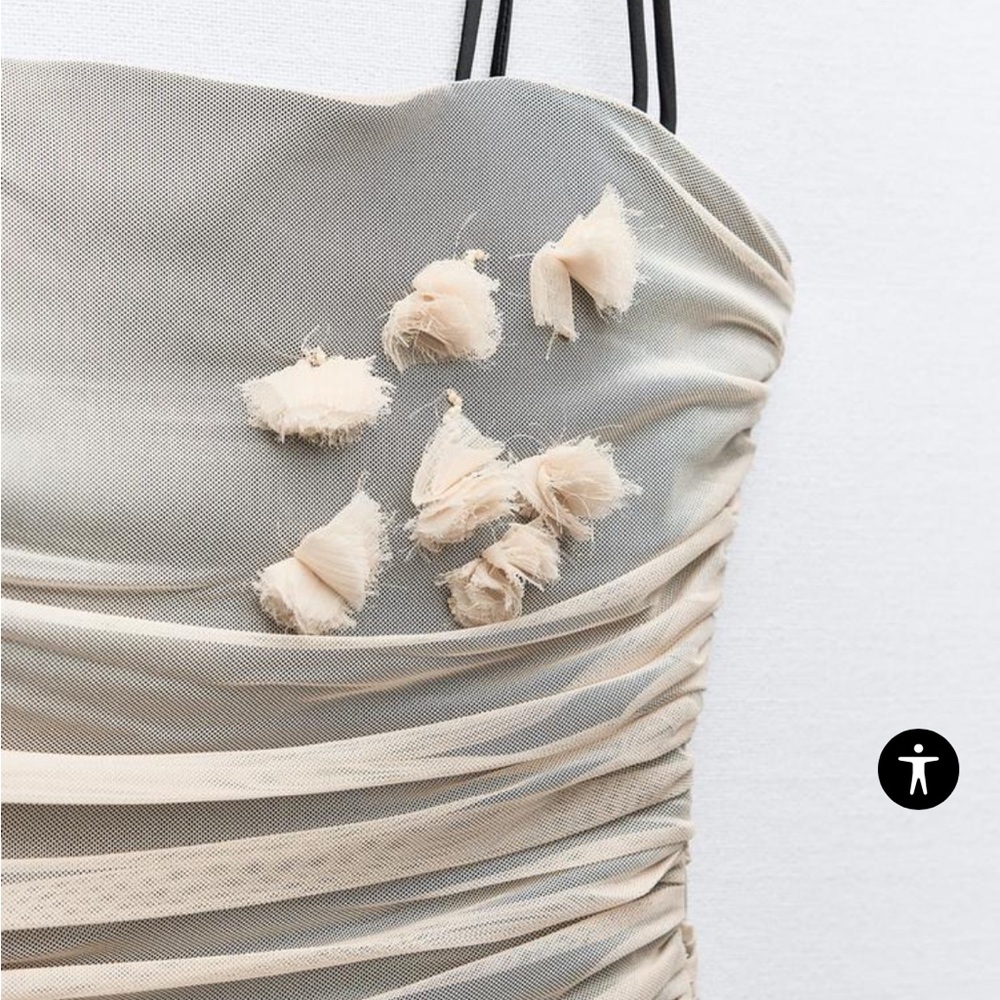 ZARA. FLORAL TULLE DRESS. perfect condition - Picture 6 of 6